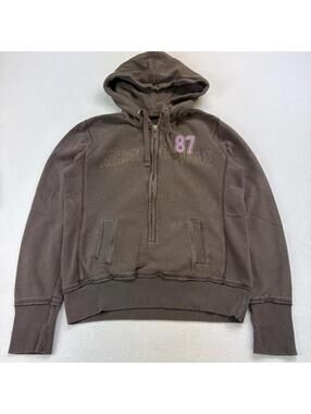 Vintage Y2K Aeropostale 87 Zip Up Hoodie Women’s Size Large Brown